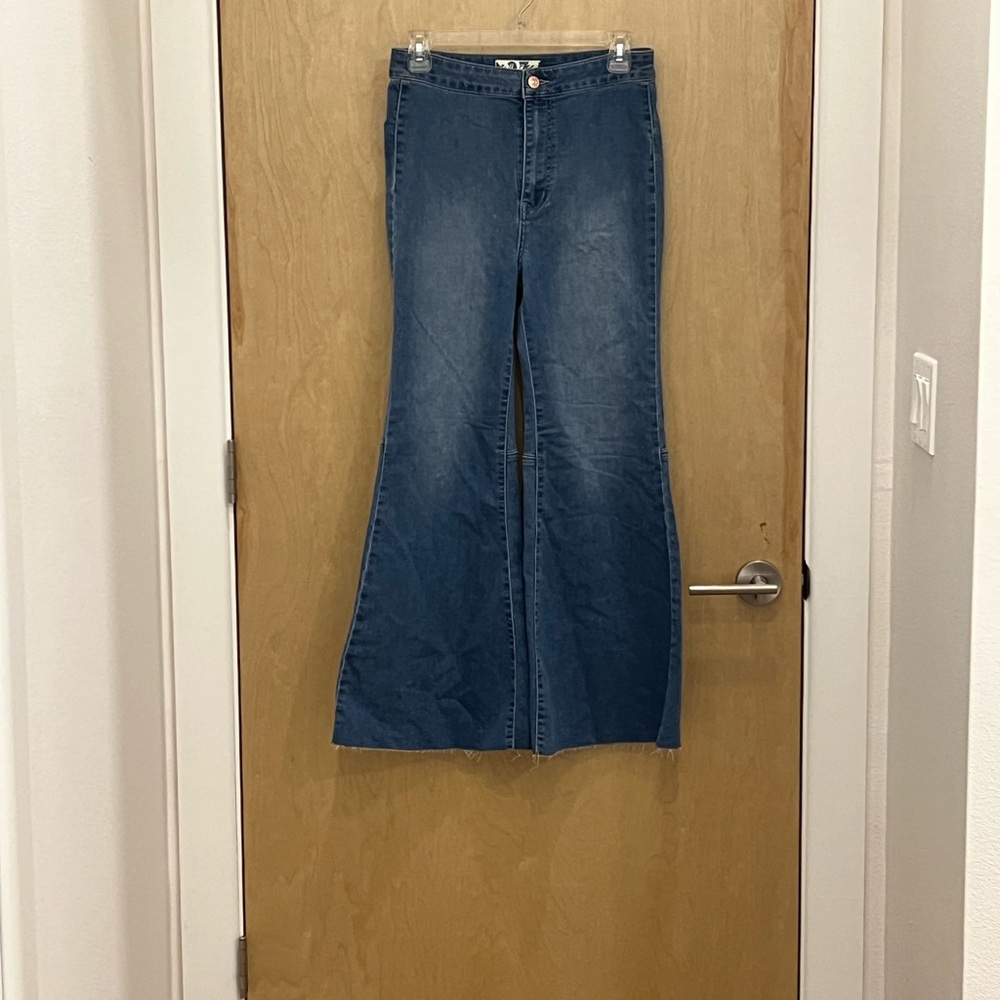 We The Free Blue Flare Wide Leg Jeans
